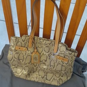 Ralph Lauren snakeskin tote bag